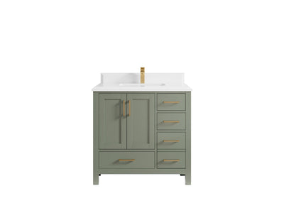 Malibu 36 in. W x 22 in. D Bathroom Vanity Center Sink - Willow Bath and Vanity