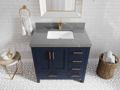 Malibu 36 in. W x 22 in. D Bathroom Vanity Center Sink - photo 34