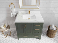 Malibu 36 in. W x 22 in. D Bathroom Vanity Center Sink - photo 29