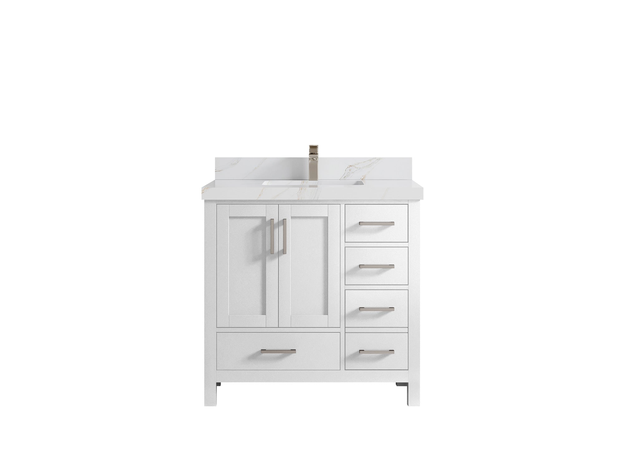 Malibu 36 in. W x 22 in. D Bathroom Vanity Center Sink - Willow Bath and Vanity