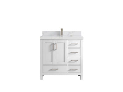 Malibu 36 in. W x 22 in. D Bathroom Vanity Center Sink - Willow Bath and Vanity