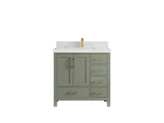 Malibu 36 in. W x 22 in. D Bathroom Vanity Center Sink - photo 18