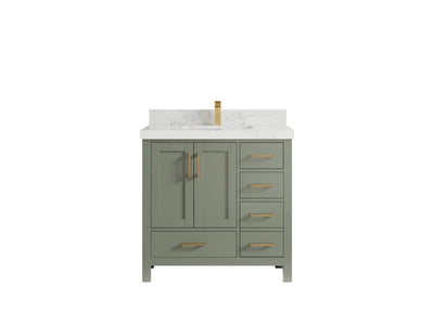Malibu 36 in. W x 22 in. D Bathroom Vanity Center Sink - Willow Bath and Vanity