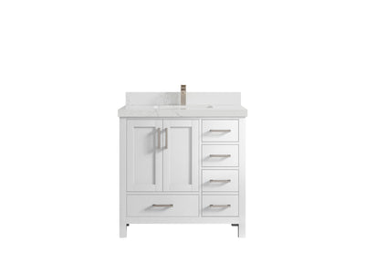 Malibu 36 in. W x 22 in. D Bathroom Vanity Center Sink - Willow Bath and Vanity