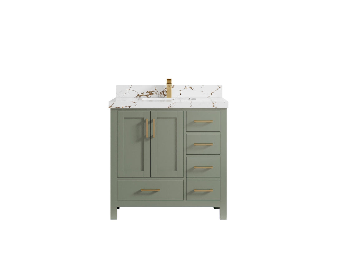 Malibu 36 in. W x 22 in. D Bathroom Vanity Center Sink - Willow Bath and Vanity