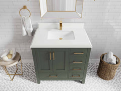 Malibu 36 in. W x 22 in. D Bathroom Vanity Center Sink - photo 33