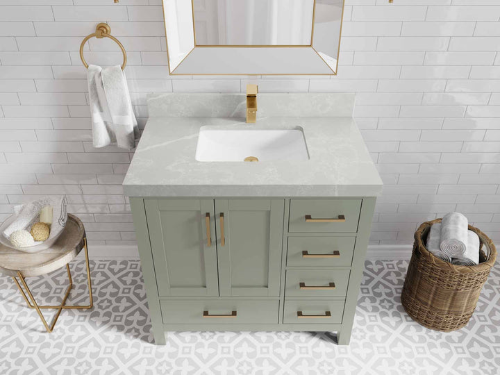Malibu 36 in. W x 22 in. D Bathroom Vanity Center Sink - photo 33