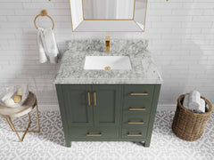 Malibu 36 in. W x 22 in. D Bathroom Vanity Center Sink - photo 27