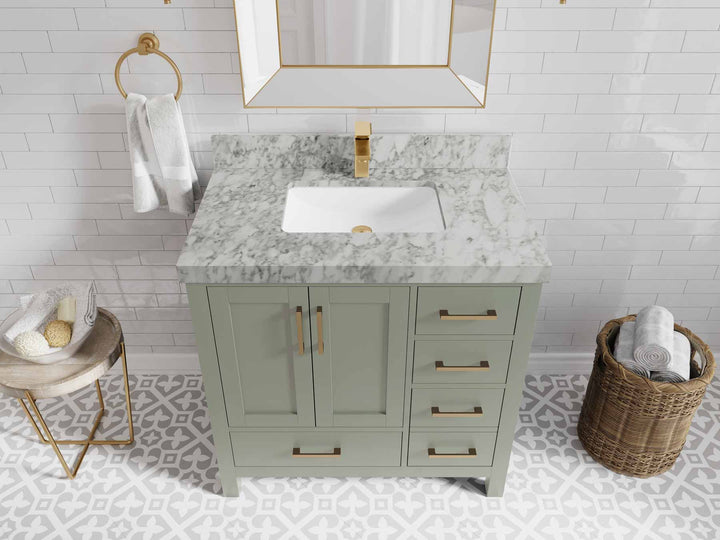 Malibu 36 in. W x 22 in. D Bathroom Vanity Center Sink - photo 7