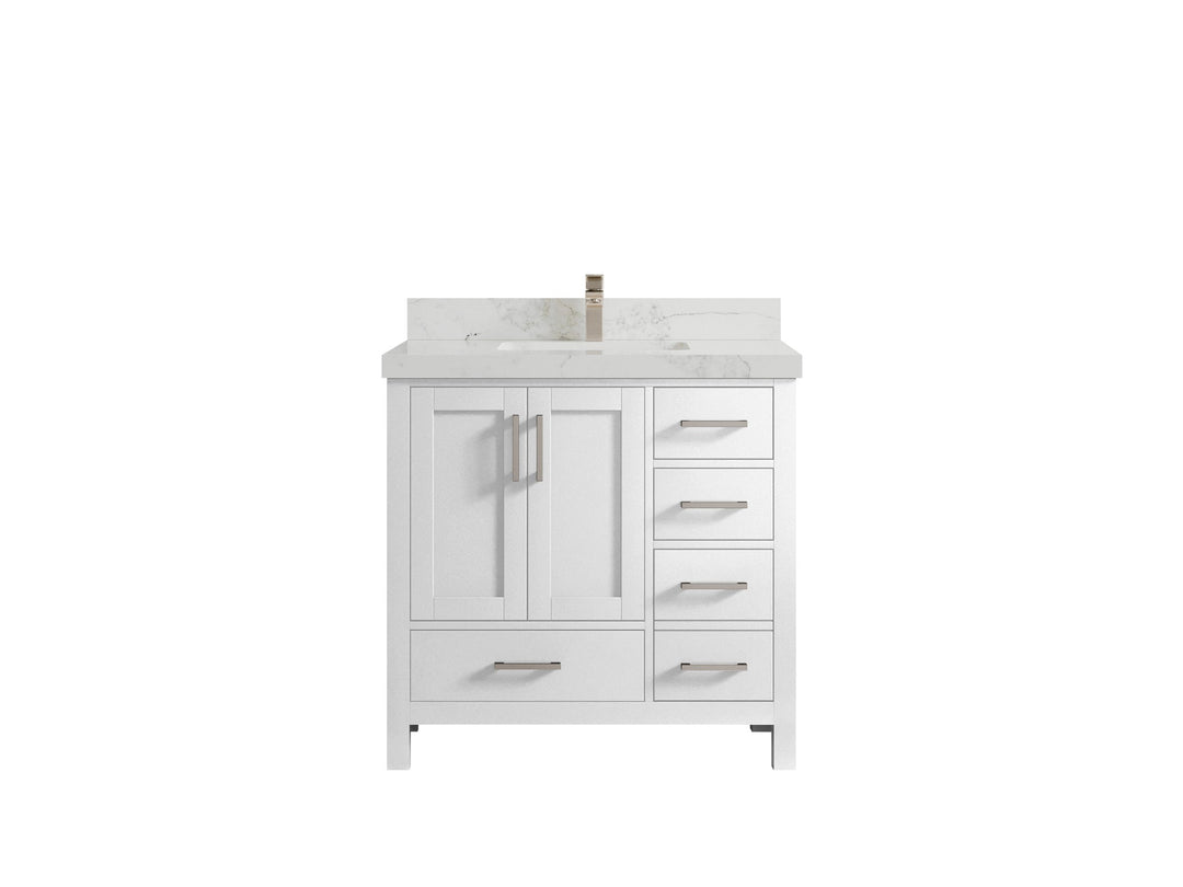 Malibu 36 in. W x 22 in. D Bathroom Vanity Center Sink - Willow Bath and Vanity