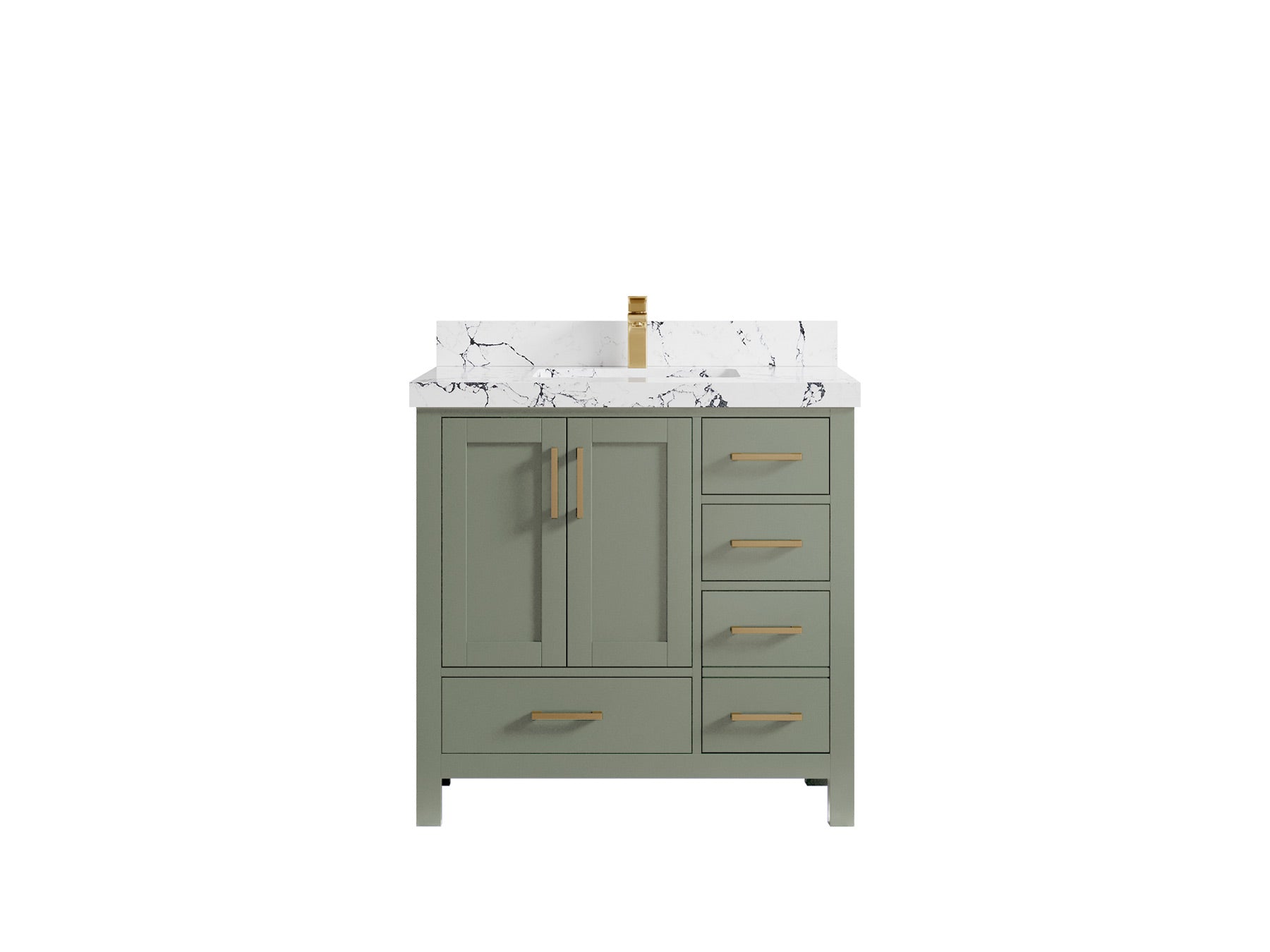 Malibu 36 in. W x 22 in. D Bathroom Vanity Center Sink - Willow Bath and Vanity
