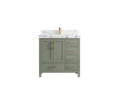 Malibu 36 in. W x 22 in. D Bathroom Vanity Center Sink - Willow Bath and Vanity