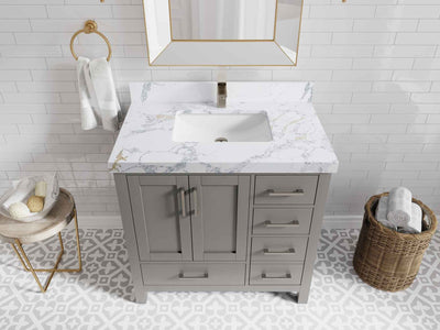 Malibu 36 in. W x 22 in. D Bathroom Vanity Center Sink - Willow Bath and Vanity