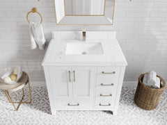 Malibu 36 in. W x 22 in. D Bathroom Vanity Center Sink - photo 26