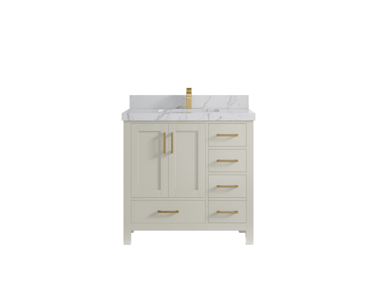 Malibu 36 in. W x 22 in. D Bathroom Vanity Center Sink - Willow Bath and Vanity