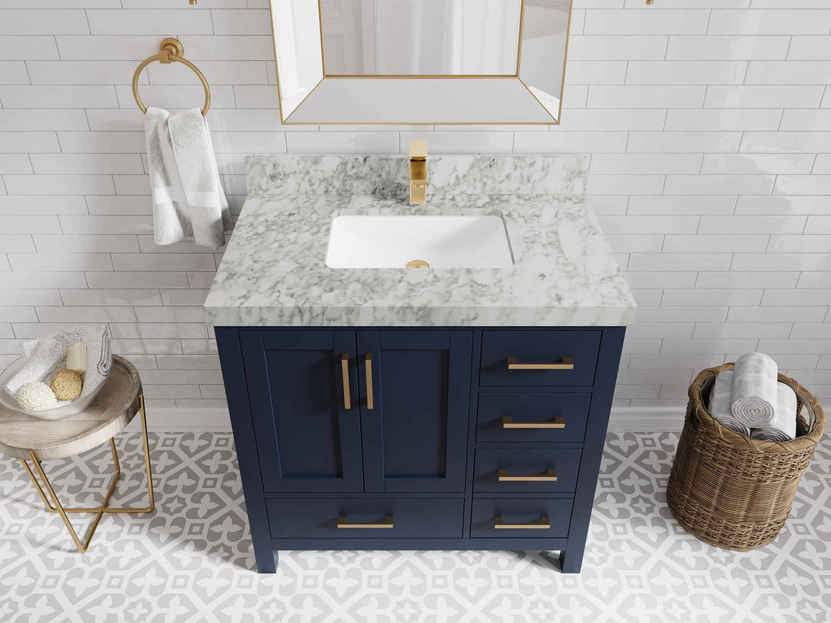 Malibu 36 in. W x 22 in. D Bathroom Vanity Center Sink - Willow Bath and Vanity