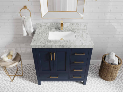 Malibu 36 in. W x 22 in. D Bathroom Vanity Center Sink - Willow Bath and Vanity