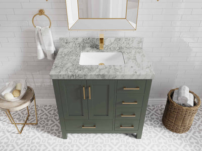 Malibu 36 in. W x 22 in. D Bathroom Vanity Center Sink - Willow Bath and Vanity