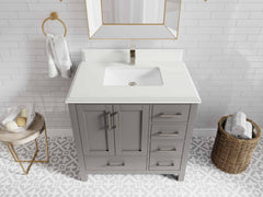 Malibu 36 in. W x 22 in. D Bathroom Vanity Center Sink - photo 28