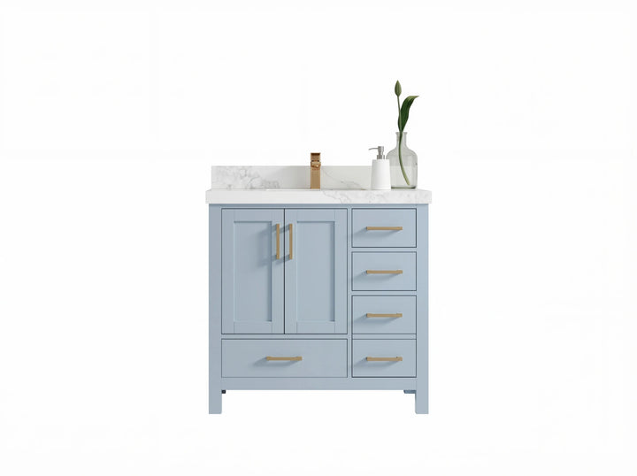 Malibu 36 in. W x 22 in. D Bathroom Vanity Center Sink - photo 1