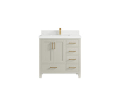 Malibu 36 in. W x 22 in. D Bathroom Vanity Center Sink - photo 43