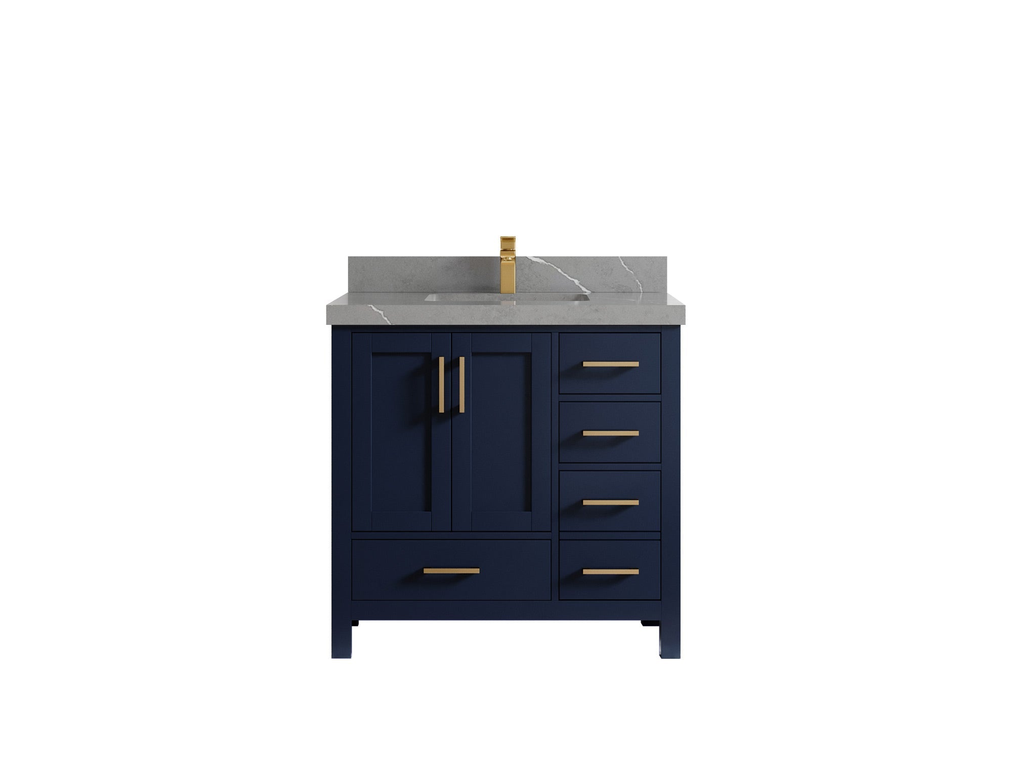 Malibu 36 in. W x 22 in. D Bathroom Vanity Center Sink - Willow Bath and Vanity