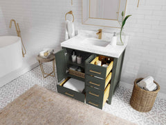 Malibu 36 in. W x 22 in. D Bathroom Vanity Center Sink - photo 2