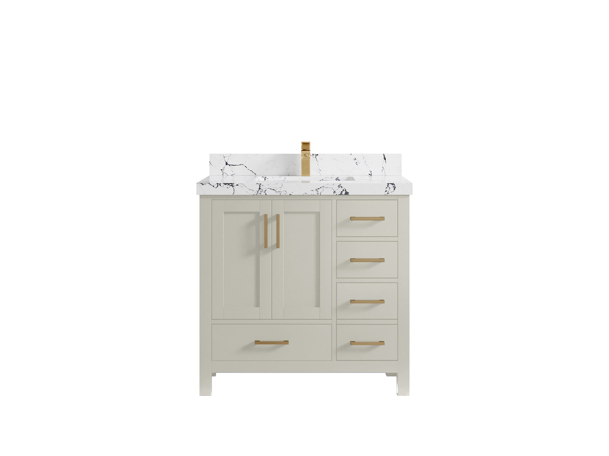 Malibu 36 in. W x 22 in. D Bathroom Vanity Center Sink - Willow Bath and Vanity
