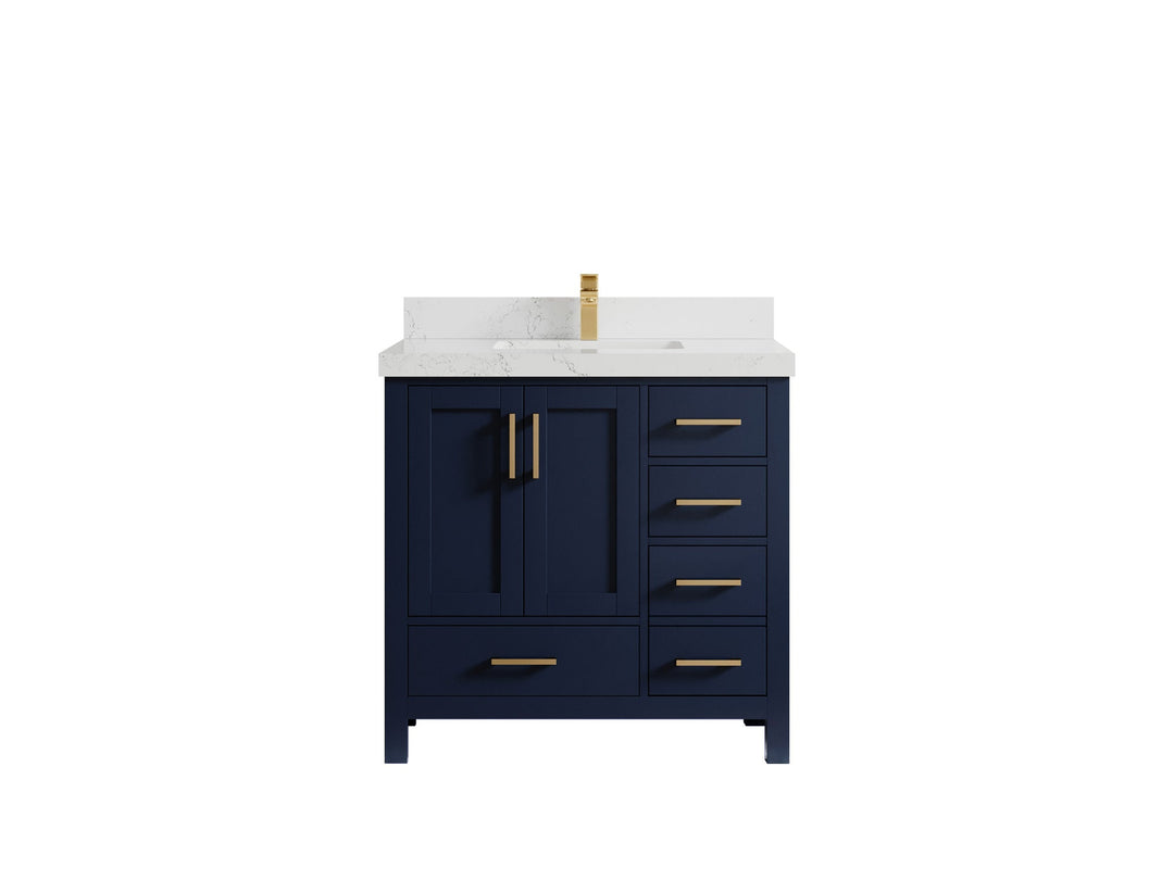 Malibu 36 in. W x 22 in. D Bathroom Vanity Center Sink - Willow Bath and Vanity