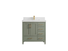 Malibu 36 in. W x 22 in. D Bathroom Vanity Center Sink - photo 32