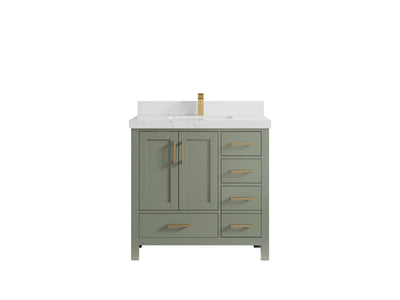Malibu 36 in. W x 22 in. D Bathroom Vanity Center Sink - Willow Bath and Vanity