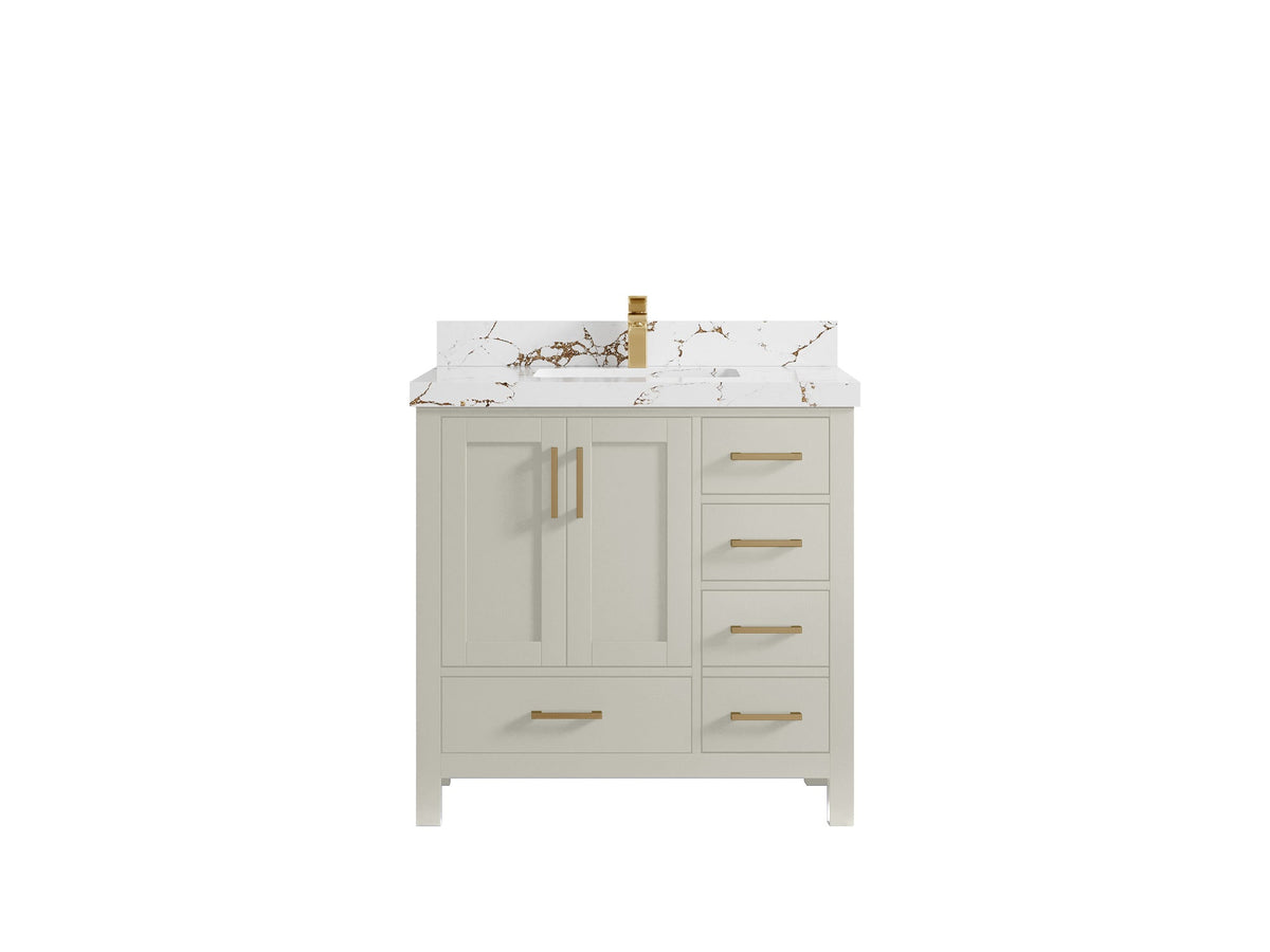 Malibu 36 in. W x 22 in. D Bathroom Vanity Center Sink - Willow Bath and Vanity