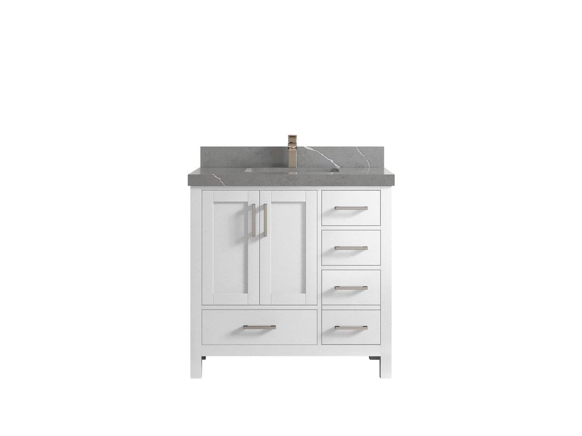 Malibu 36 in. W x 22 in. D Bathroom Vanity Center Sink - Willow Bath and Vanity