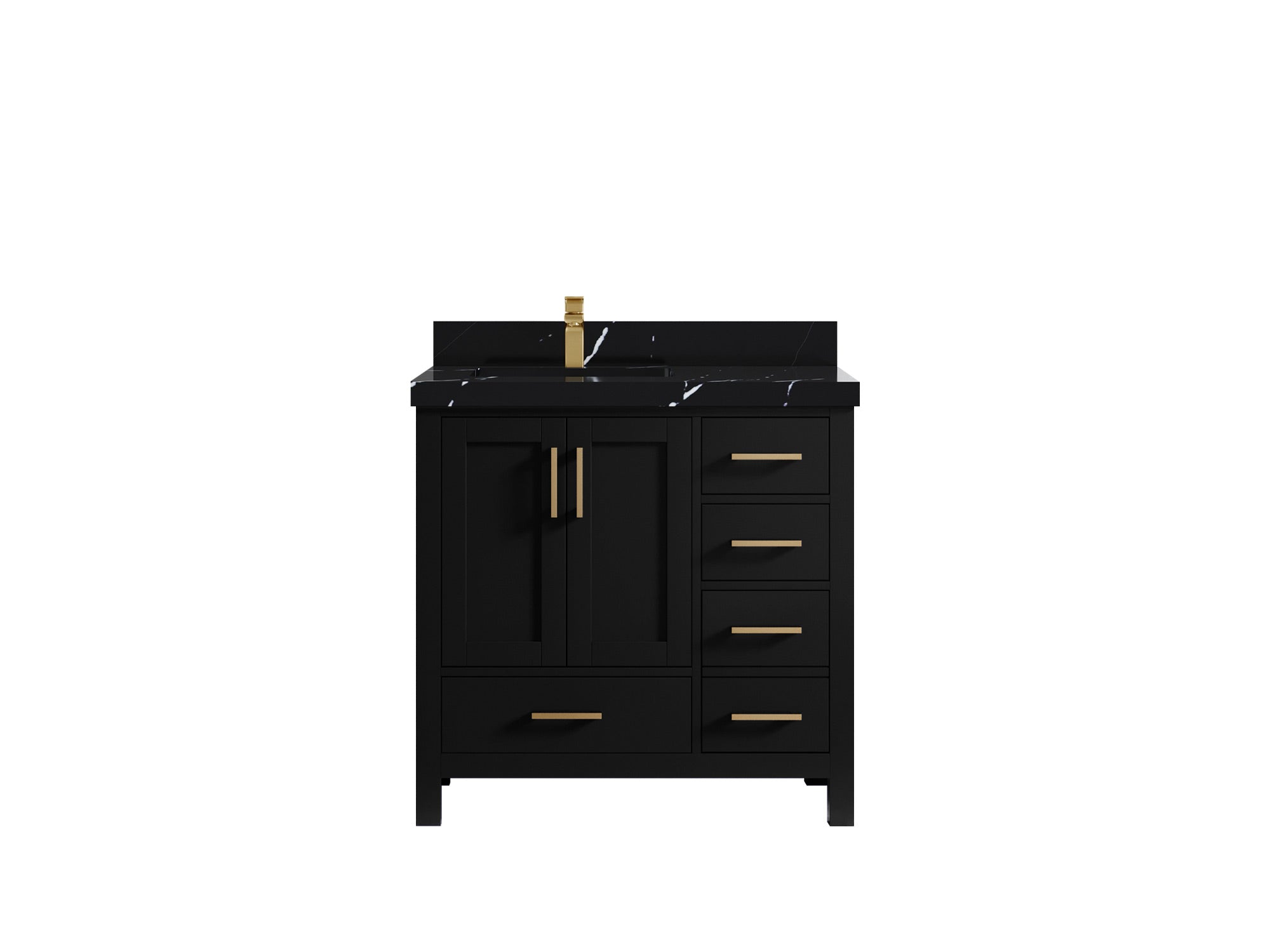 Malibu 36 in. W x 22 in. D Bathroom Vanity Center Sink - Willow Bath and Vanity