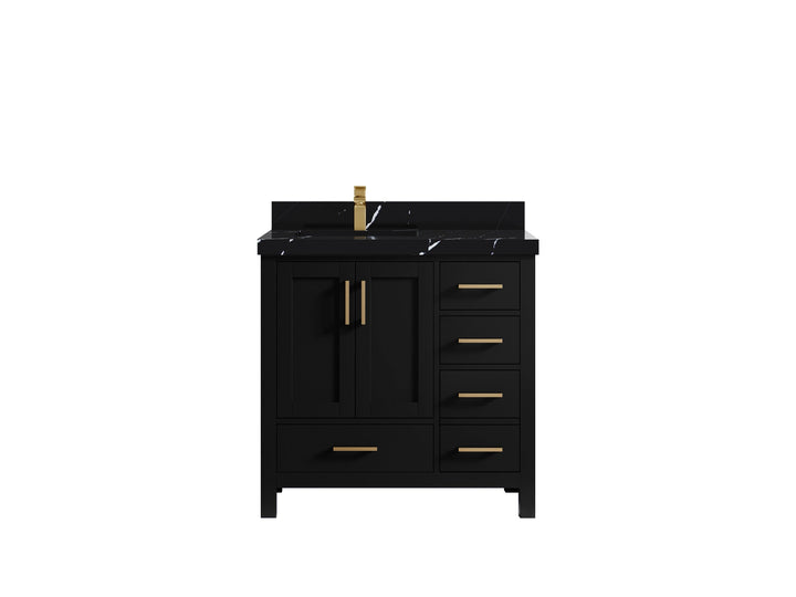 Malibu 36 in. W x 22 in. D Bathroom Vanity Center Sink - photo 9