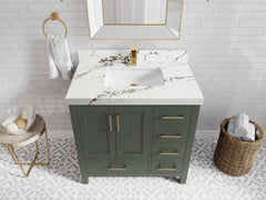 Malibu 36 in. W x 22 in. D Bathroom Vanity Center Sink - photo 41