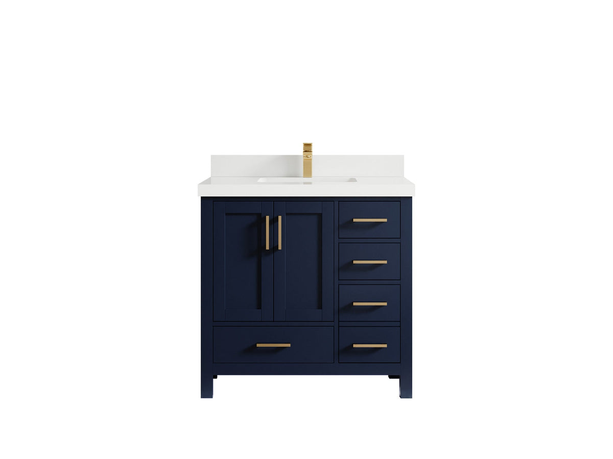 Malibu 36 in. W x 22 in. D Bathroom Vanity Center Sink - Willow Bath and Vanity