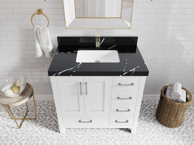 Malibu 36 in. W x 22 in. D Bathroom Vanity Center Sink - Willow Bath and Vanity