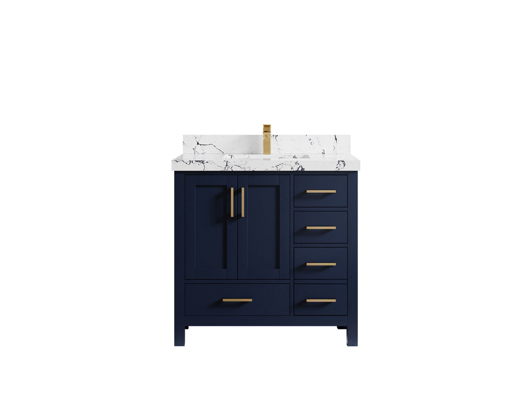 Malibu 36 in. W x 22 in. D Bathroom Vanity Center Sink - Willow Bath and Vanity