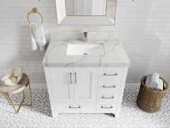 Malibu 36 in. W x 22 in. D Bathroom Vanity Center Sink - photo 42