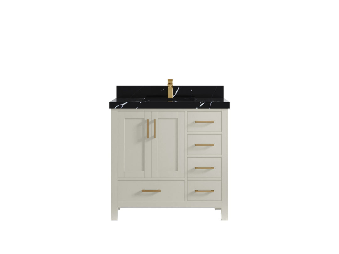Malibu 36 in. W x 22 in. D Bathroom Vanity Center Sink - Willow Bath and Vanity
