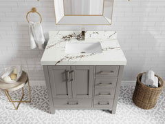 Malibu 36 in. W x 22 in. D Bathroom Vanity Center Sink - photo 36
