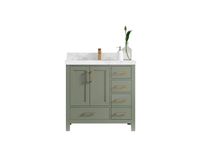 Malibu 36 in. W x 22 in. D Bathroom Vanity Center Sink - Willow Bath and Vanity