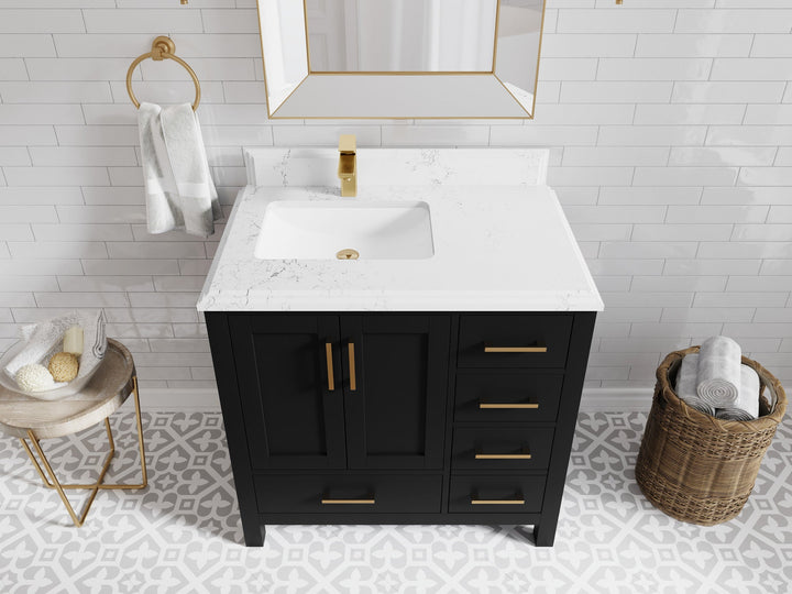 Malibu 36 in. W x 22 in. D Bathroom Vanity Center Sink - photo 26