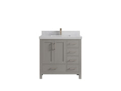 Malibu 36 in. W x 22 in. D Bathroom Vanity Center Sink - photo 1