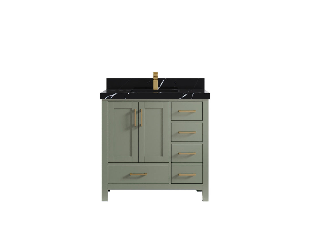 Malibu 36 in. W x 22 in. D Bathroom Vanity Center Sink - Willow Bath and Vanity