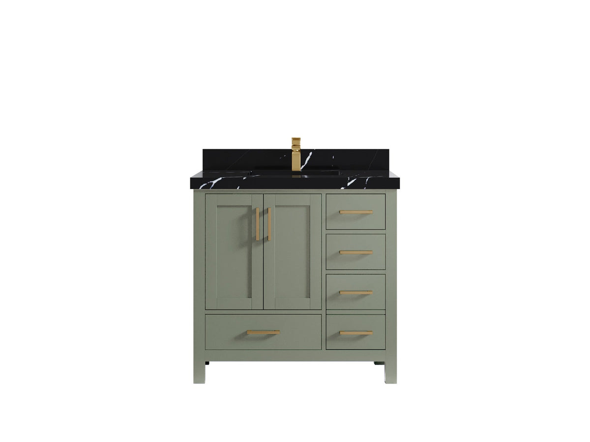 Malibu 36 in. W x 22 in. D Bathroom Vanity Center Sink - Willow Bath and Vanity