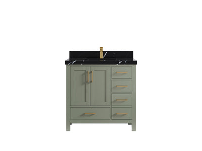 Malibu 36 in. W x 22 in. D Bathroom Vanity Center Sink - Willow Bath and Vanity