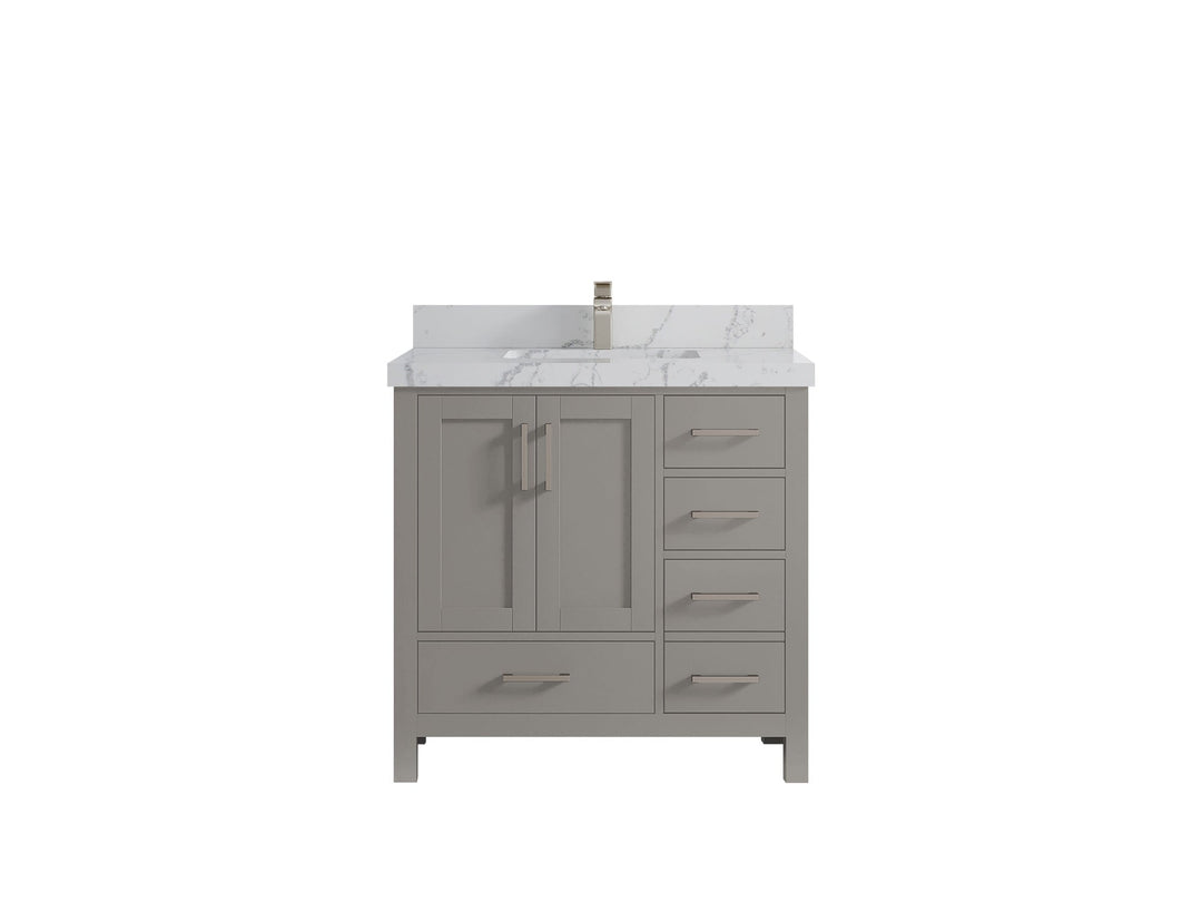 Malibu 36 in. W x 22 in. D Bathroom Vanity Center Sink - Willow Bath and Vanity