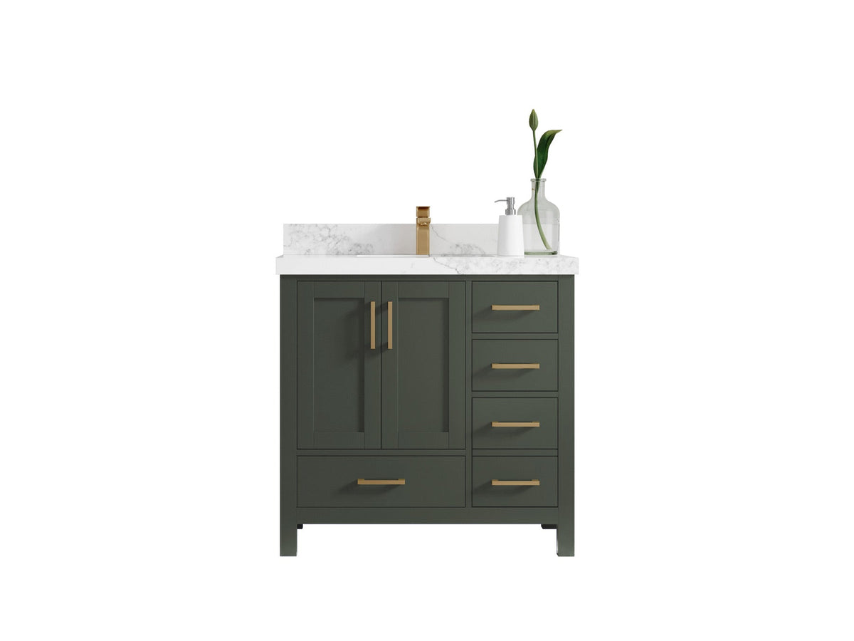 Malibu 36 in. W x 22 in. D Bathroom Vanity Center Sink - Willow Bath and Vanity